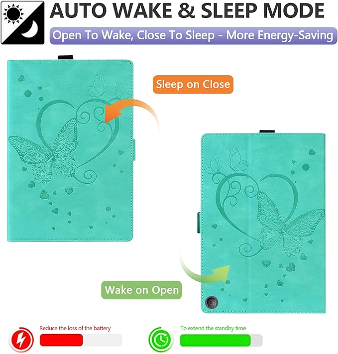 Dteck Case for All-New Amazon Fire HD 10 Tablet 13th Generation 2023 10.1 HD 10 &amp 10 Plus Tablet 11th Generation 2021 CoverMulti-Angle Stand Slim Folio Shockproof Protective Wallet Case Green