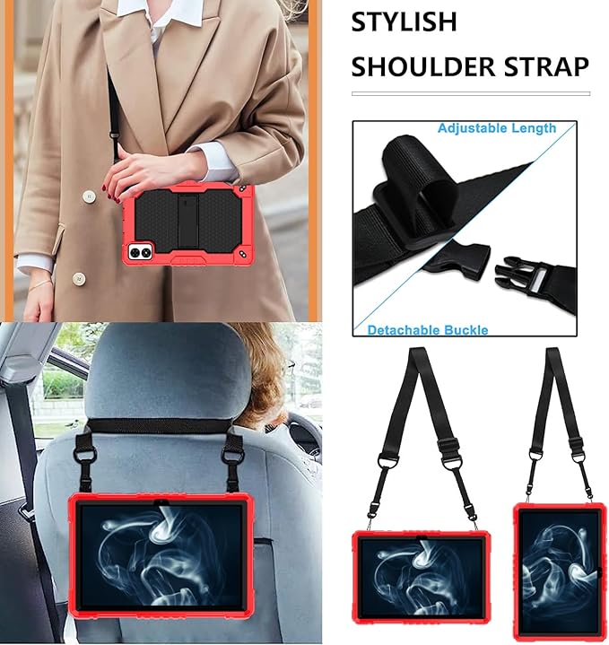 Case for Vortex ZTAB10/T10M PRO 10.1 inch Tablet Hybrid Shockproof Case Built in Kickstand with Screen Protector for Vortex ZTAB 10/T10M PRO 10.1 inch Tablet (Red/Black/2 PCS)