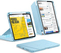 ESR for iPad Air 11 Inch Case M4/M3/M2 (2026/2025/2024) iPad Air 5th/4th Gen Case (2022/2020) Vertical Stand Cover Multi Stand Angles Ultra-Stable Cover with Pencil Holder Flip Series Light Blue