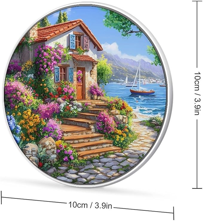 Beach House Wireless Charger Anti-Slip Wireless Charging Pad Slim Charger Mat for Men Women