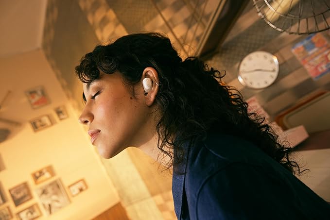 Sennheiser ACCENTUM True Wireless Earbuds - Crystal-Clear Sound with Hybrid ANC Ergonomic Design 28-Hour Battery Life Touch Interface White
