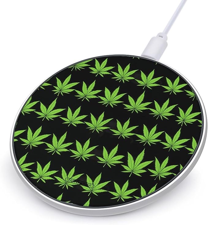 Weed Leaf Wireless Charger Anti-Slip Wireless Charging Pad Slim Charger Mat for Men Women