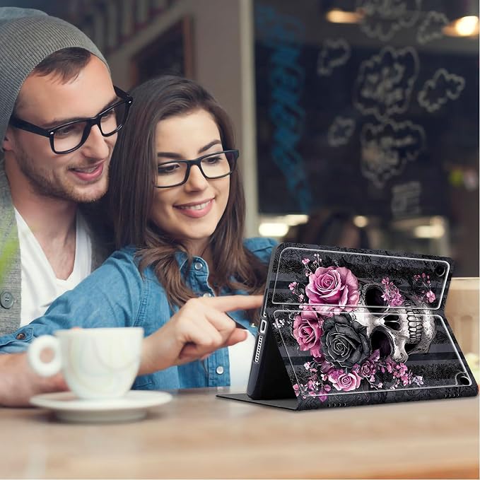 Pink Black Rose Skull