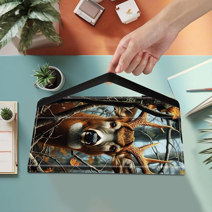 Case for iPad (A16) 11th Generation 11 Inch 2025 iPad 10th Generation 10.9 inch 2022Card Slot PU Leather TPU Case Pen Holder Auto Wake SleepDeer in Tree Forest