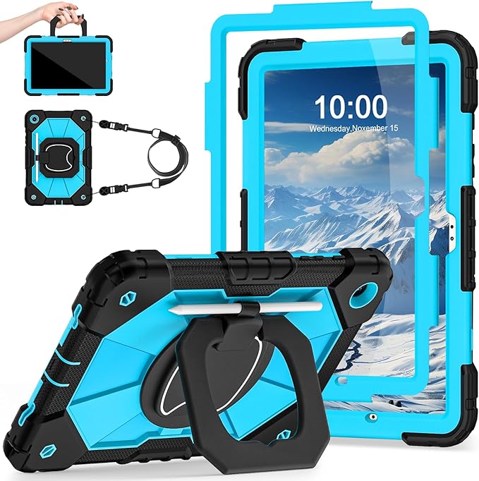 Case for Samsung Galaxy Tab A9+/ A9 Plus Case 11 Inch (SM-X210/X216/X218) with Screen Protector/360° Rotating StandMilitary Grade Shockproof Cover for Galaxy Tab A9 Plus Cases