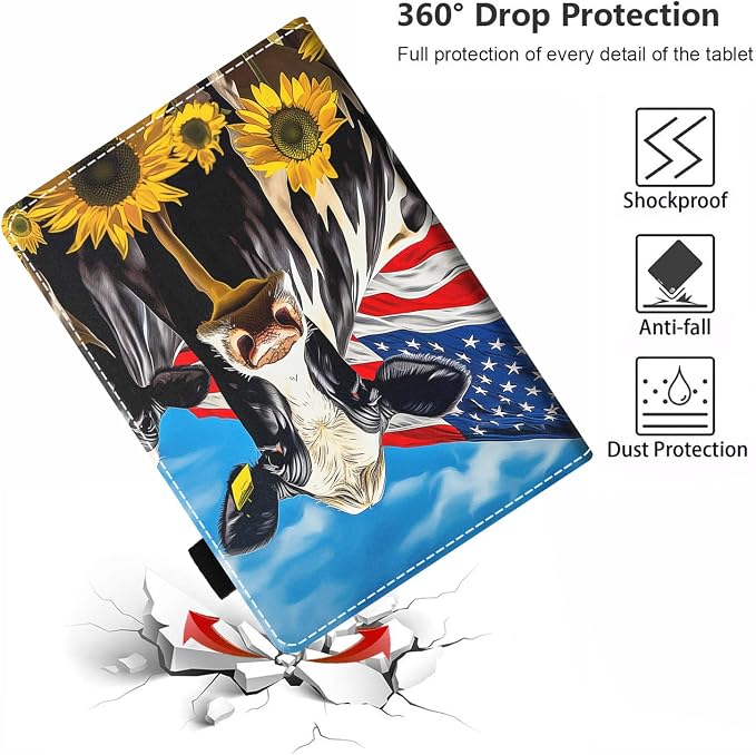 American Flag Cow and Sunflower