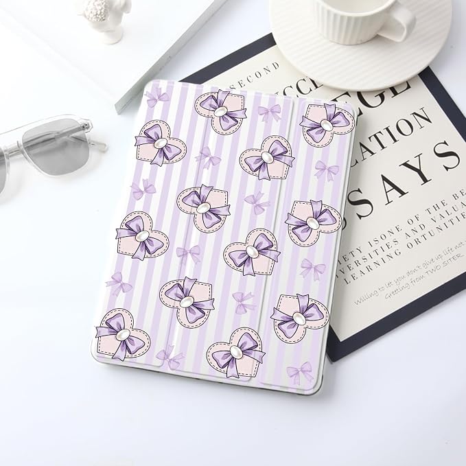 w-Striped Purple Bow