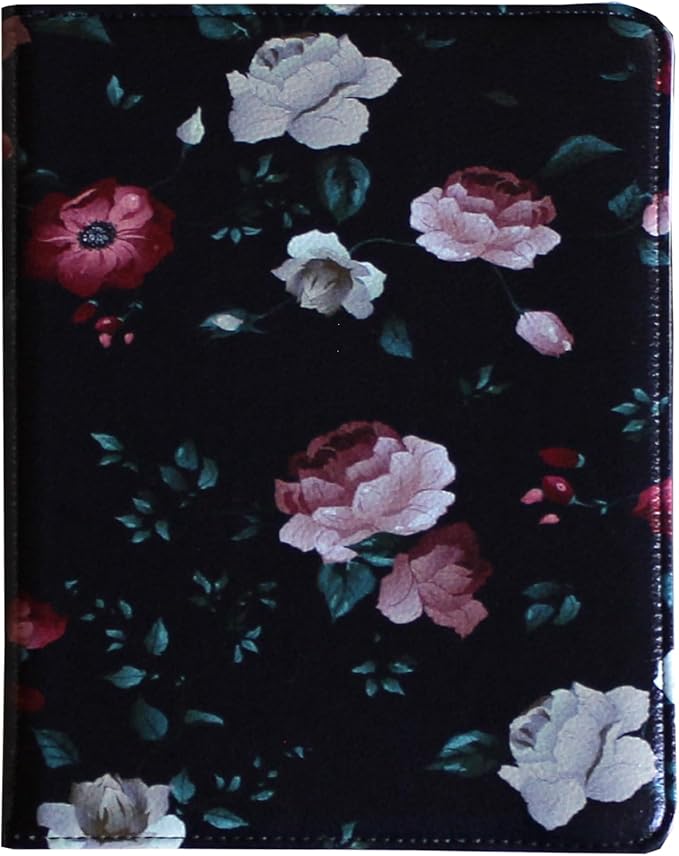 Case for iPad Pro M5 11 2025 / Pro M4 11-Inch 2024 Rotating Stand Smart Cover for A3357 A3361 A3362 A2836 A2837 A3006 (Black Flower)