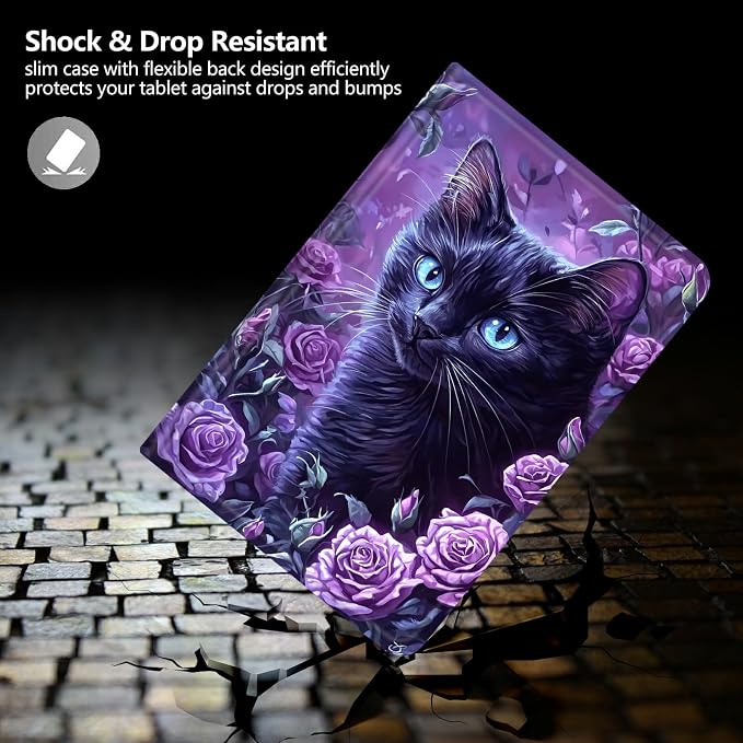 Black Cat Purple Roses