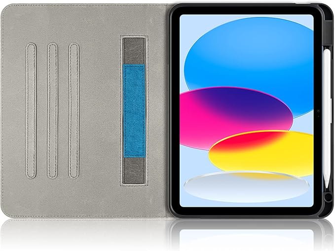 for iPad 10th Generation Case 10.9 Inch 2022 with Pencil HolderModel: A2696 /A2757 / A2777 PU Leather Smart ipad 11inch A16 Cover Auto Sleep/WakeDark Blue