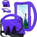 Compatible with Walmart Onn 11 Inch Pro 2024 Model 100146660 Lightweight Soft EVA Bumper Case with Adjustable Strap Stand &amp Handle Drop Protection Case for Kids (Purple)