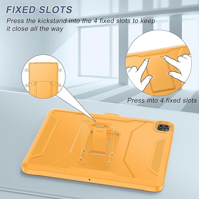Soke Case for iPad Pro 12.9 Inch 6th/5th/4th Generation(2022/2021/2020 Release) Rugged Shockproof Protective Cover with Built-in Kickstand for Apple iPad Pro 12.9 - Citrus