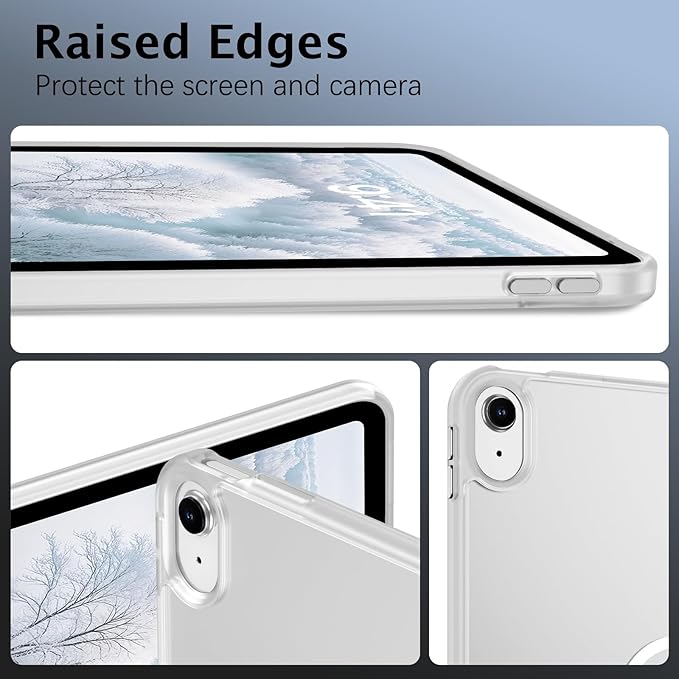 Telaso Magnetic Case for iPad (A16) 11th Generation 11 Inch 2025/ iPad 10th Generation 10.9 Inch 2022 with Invisible Portrait/Landscape Stand Hard Translucent Matte Back Cover Frosted Clear