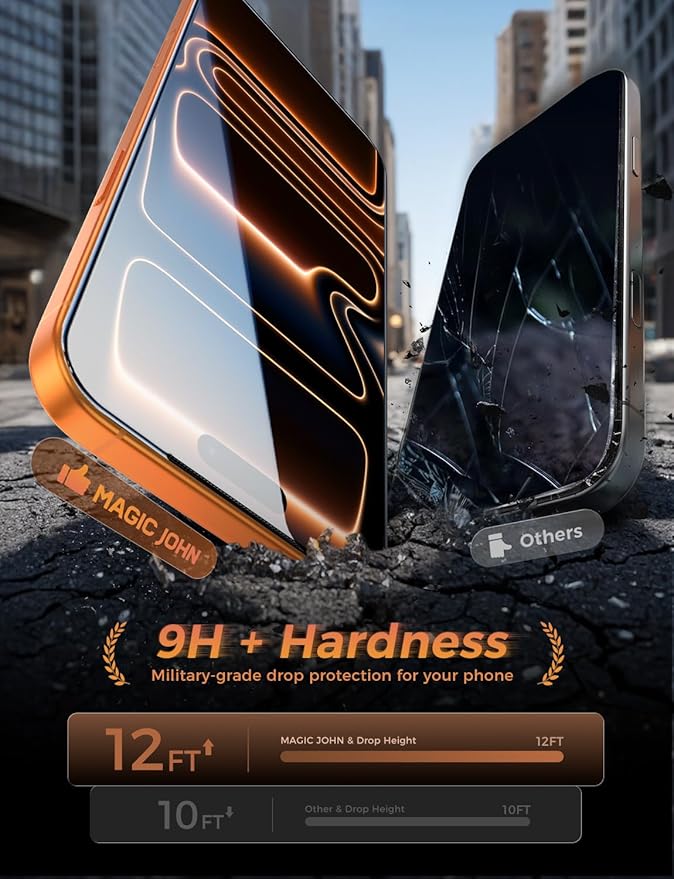 MAGIC JOHN 3rd Gen Upgraded for iPhone 17 Pro Max Screen Protector 6.9 InchHD ClearShatterproof Tempered FilmAuto Dust-EliminationBubble FreeEasy Installation2 Pack