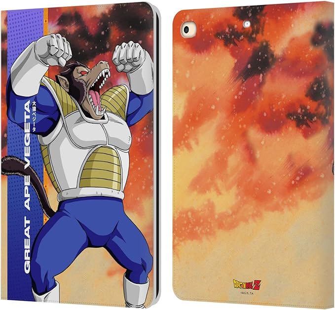 Head Case Designs Officially Licensed Dragon Ball Z Great Ape Vegeta Saiyan Arc Characters Leather Wallet Case Compatible with Apple iPad 9.7 2017 / iPad 9.7 2018