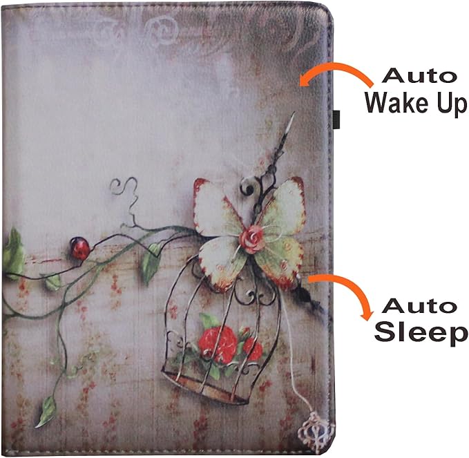 Case for iPad Pro M5 11 2025 / Pro M4 11-Inch 2024 Rotating Stand Smart Cover for A3357 A3361 A3362 A2836 A2837 A3006 (Butterfly Flower)