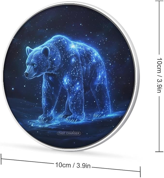 Bear Wireless Charger Anti-Slip Wireless Charging Pad Slim Charger Mat for Men Women