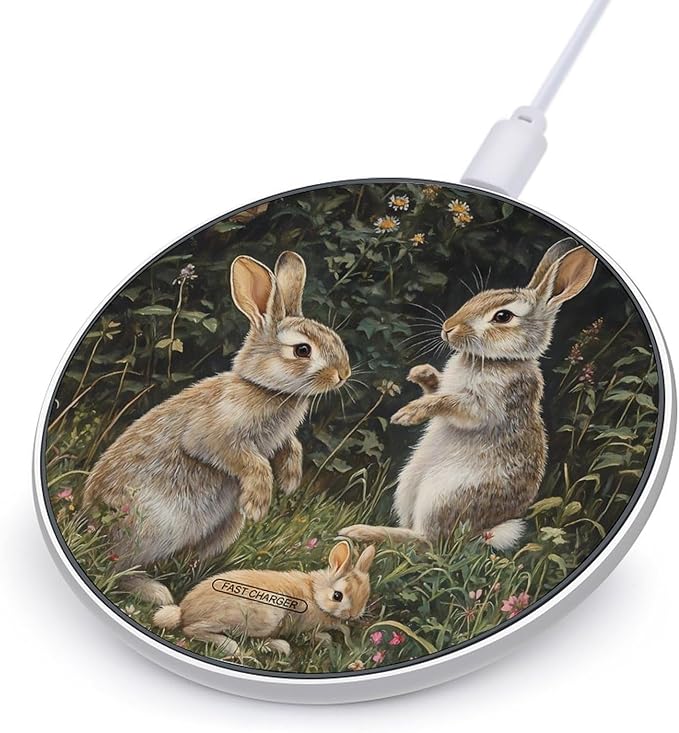 Rabbits Forests Bunnys Phone Charger Magnetic Charging Pad Anti-Slip with USB Cable