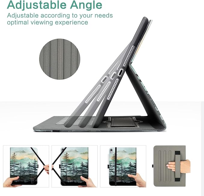 Vimorco Case for iPad (A16) 11th Generation 11 inch (2025)for iPad 10th Gen 10.9 inch (2022) Pencil Holder&ampHand Strap&ampPocketMultiple Stand Protector Folio CoverAuto Wake/SleepYellow Green
