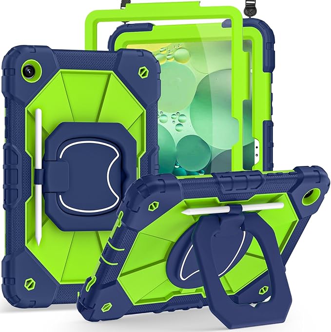 Case for Galaxy Tab A11 Plus/A9 Plus Case 11 Inch with Screen Protector/Rotating Stand/Pen HolderMilitary Grade Shockproof Cases for Samsung Galaxy A11+/A9+ Plus Tablet CasesNavy Green