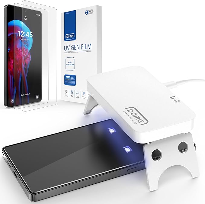 DOME GLASS Whitestone DOME UV GEN Film for Samsung Galaxy S25 Ultra [Glass-Like Film] Screen Protector Series [2pack]