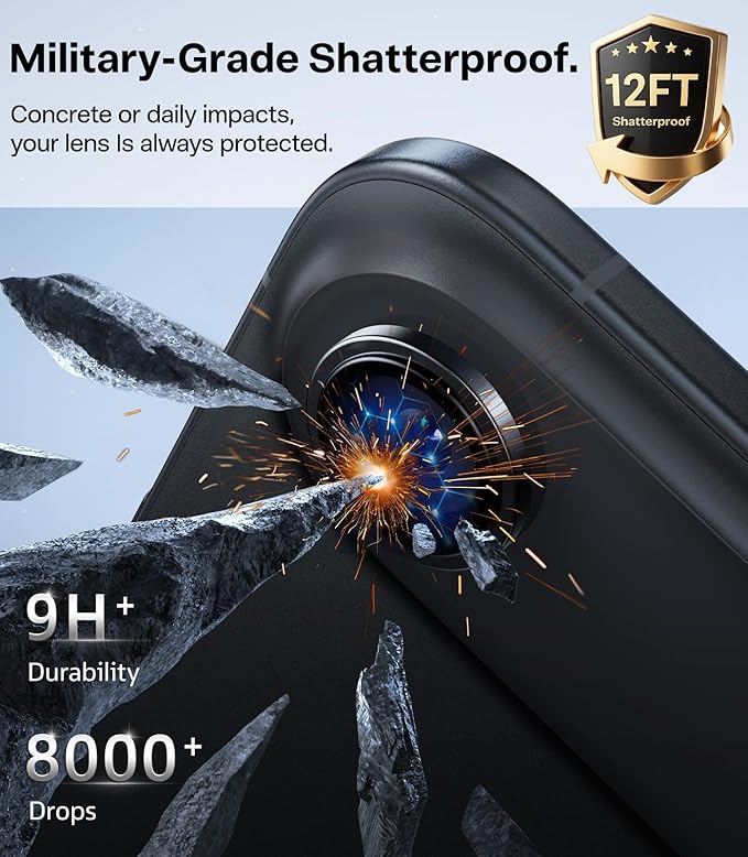 TORRAS 3-Year Ultimate Durability for iPhone Air Camera Lens Protector-1:1 Invisible Fit &amp Ultra Clarity Military-Grade 9H+ Aerospace Glass Anti-Scratch Easy InstallationBlack