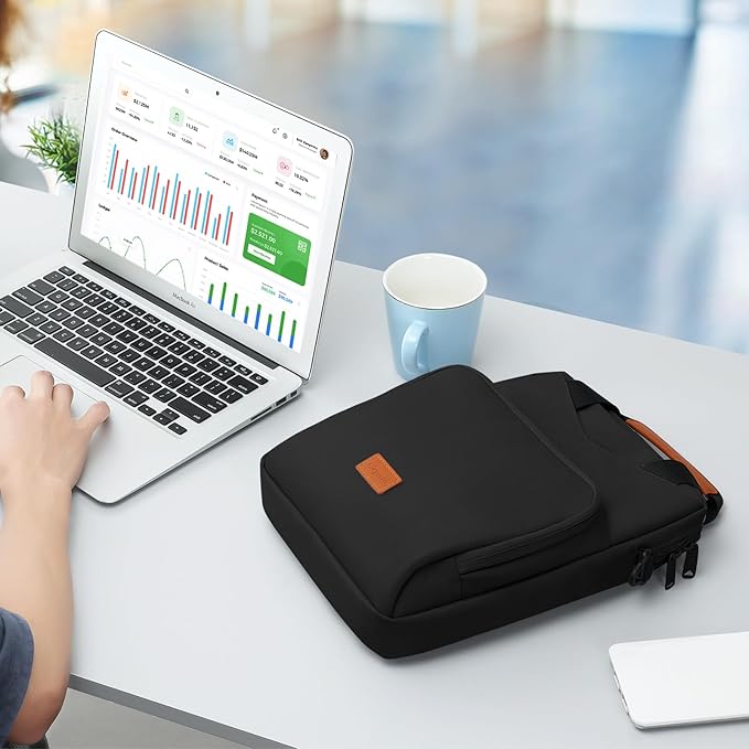 12.9 Inch Tablet Sleeve Bag Padded Travel Carrying Case for iPad Pro 13-in. (M4) iPad Air 13-in. (M2) Surface Pro 9 12.4 Galaxy Tab S9+ with Shoulder Strap (Black)