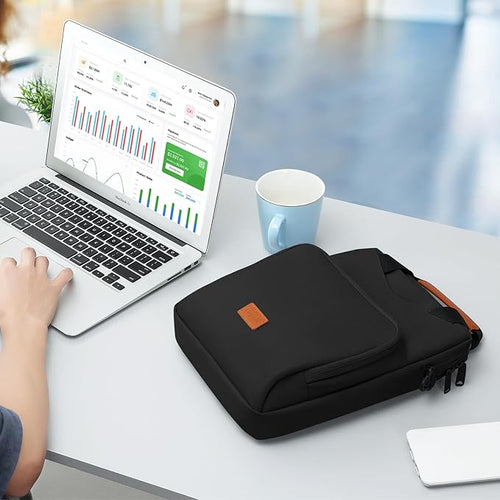 12.9 Inch Tablet Sleeve Bag Padded Travel Carrying Case for iPad Pro 13-in. (M4) iPad Air 13-in. (M2) Surface Pro 9 12.4 Galaxy Tab S9+ with Shoulder Strap (Black)