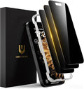 UNBREAKcable Privacy Screen Protector for iPhone 15 Plus (6.7) 25° Anti-Spy Tempered Glass Easy Install Alignment Frame Case-Friendly 9H Hardness Anti-Fingerprint 3-Pack