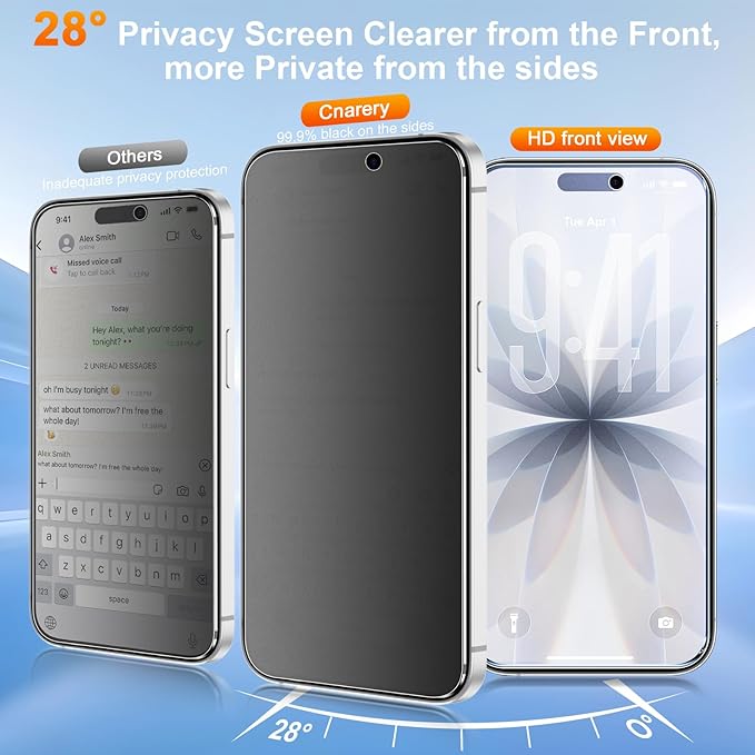 2 Pack matte privacy Screen Protector for iPhone 17