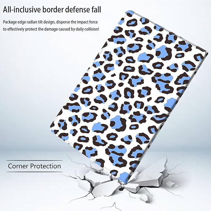Bxgolkgd Tablet Case for 7 Kindle Paperwhite 2024 (12th Gen) &amp Kindle Colorsoft Signature EditionAuto Wake/Sleep FunctionBlue Leopard Print