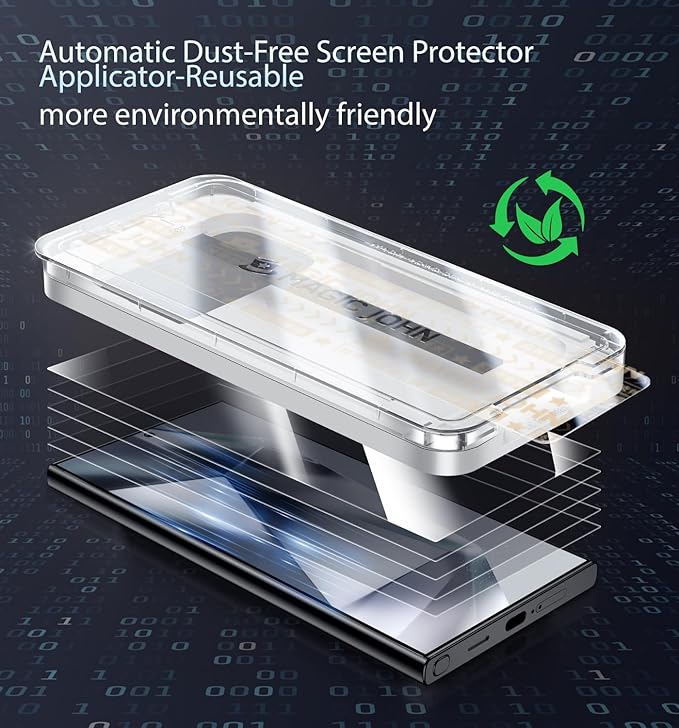 MAGIC JOHN 3rd Gen Upgraded for Samsung Galaxy S24Ultra Screen Protector 6.8 InchHD ClearShatterproof Tempered FilmAuto Dust-EliminationBubble FreeEasy Installation2 Pack