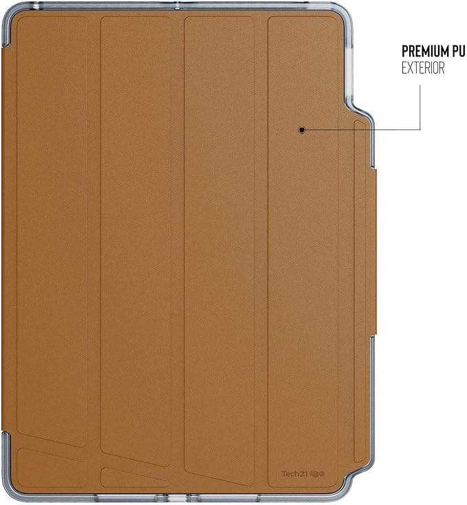 Tech21 EvoFolio case for iPad 7th/8th/9th Gen - Impact Protection iPad case with Multi-Angle Viewing Wake/Sleep Cover - Tan