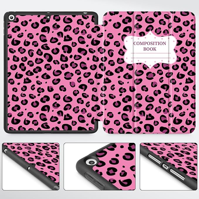 Mektron Designed Printed iPad 10.2 Case 9th Gen (2021)/ 8th Gen (2020)/ 7th Gen (2019) with Pencil Holder Slim Protective Case with Soft TPU Back for iPad 10.2 inch Composition Book