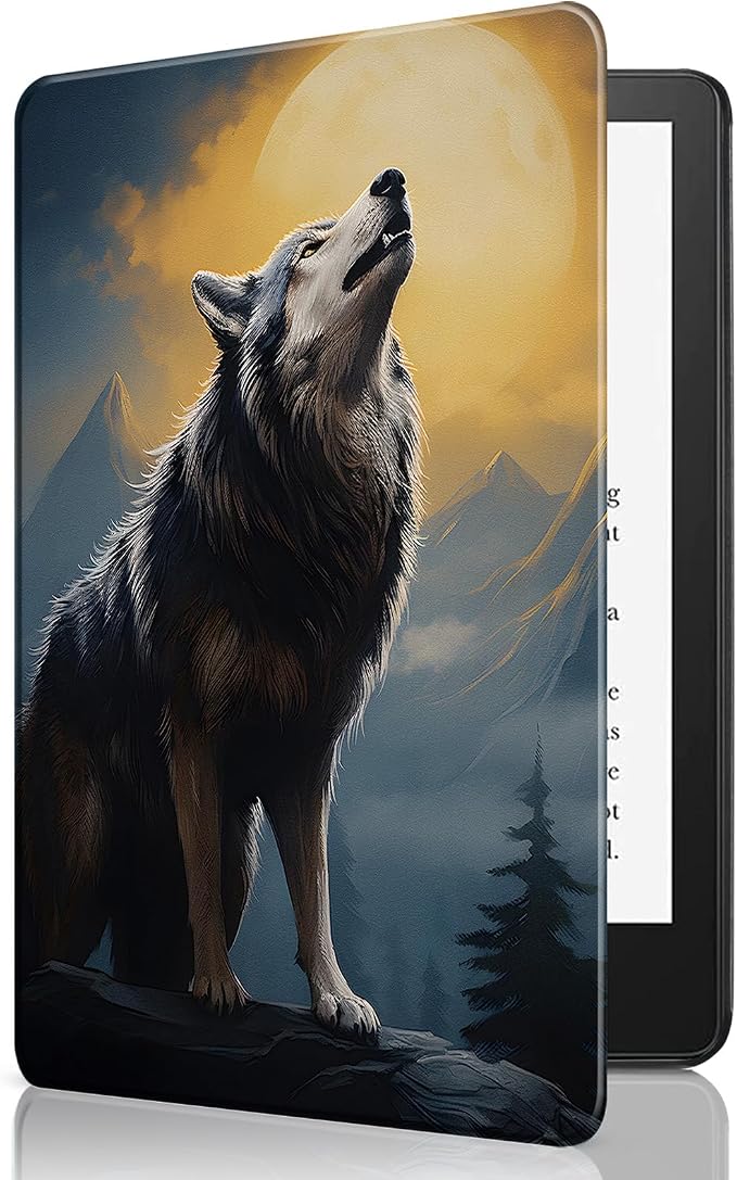 Wolf with Full Moon