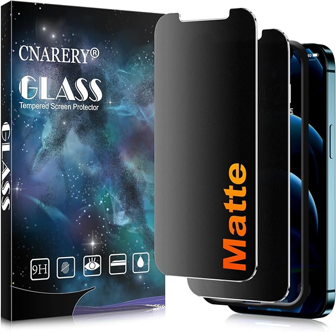 2 Pack matte privacy Screen Protector for iPhone 12 pro max