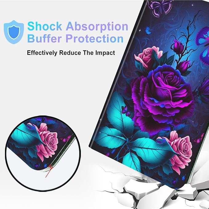Purple Rose and Blue Butterfly