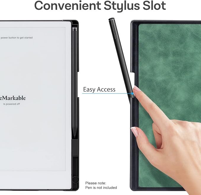 CoBak Case for Remarkable 2 Tablet - Lightweight and Hard Back Shell Protective Book Folio Cover with Built-in Pen Holder - Only for 10.3 2020 Released (Emerald Green)