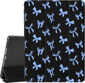 JOYLAND Black Pad Case for iPad Air 4/Air 5 (2022/2020) 10.9 with Pencil Holder-Auto Wake/SleepCute Blue Bow Pattern Anti-Scratch Shockproof Premium Folio Stand Case for iPad Air 11 inch (2024)