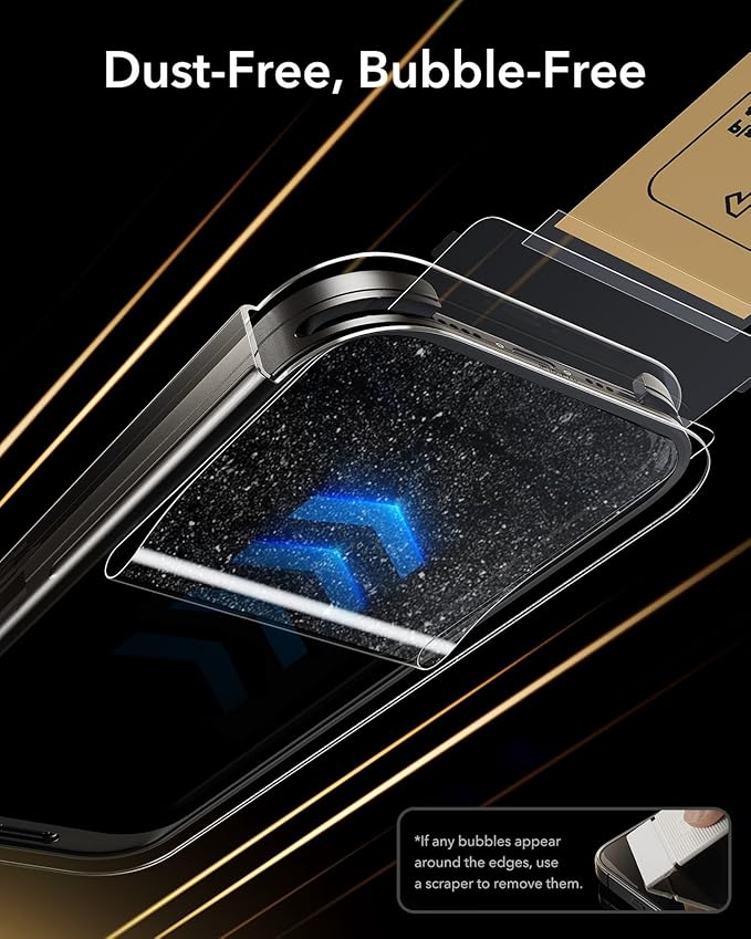 ESR Accessory Glass by Corning™ 3 Pack 9H+ Glass for iPhone 16/15 Screen Protector Military Grade Shatterproof &amp Durable with UltraFit Tray