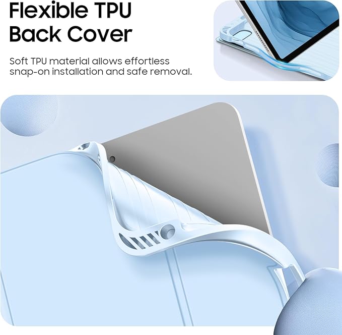 Fintie Backlit Keyboard Case for iPad Air 11-inch M4/M3/M2 (2026/2025/2024) iPad Air 5th/4th Gen 10.9 Inch - Soft TPU Cover with 7 Color Backlight Detachable Bluetooth Keyboard Sky Blue