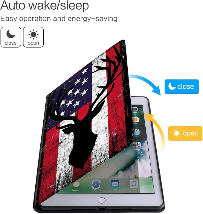Old American Flag With Deer