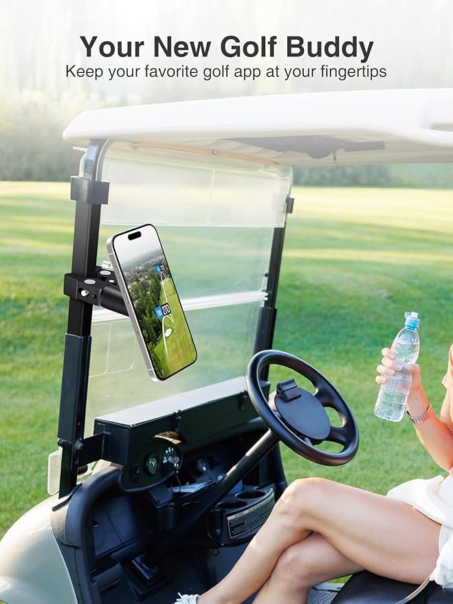 elitehood Magnetic Phone Clamp Mount Adjustable Phone Holder for Mic Stand/Music Stand/Golf Cart/Treadmill/Stroller/Shopping Cart/Stationary Bike iPhone Clamp Mount for Magsafe iPhone 16 15 14