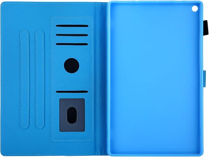 Folio Cover for Fire HD 10 (2015/2017/2019) Techcircle Slim Folding Stand PU Leather Protective Wallet Case with Smart Sleep/Wake Feature for All-New Amazon Fire HD 10.1 Tablet Rainbow Unicorn