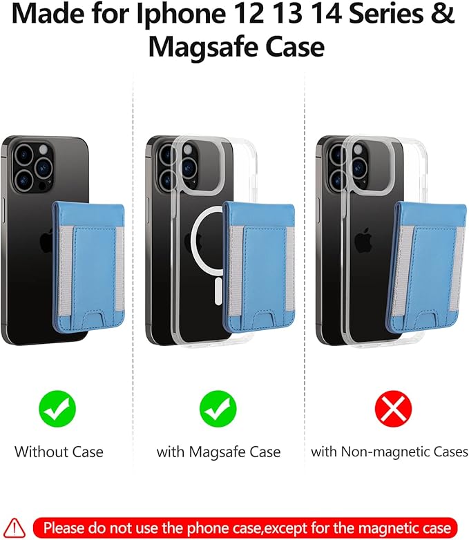 ExtreLife 2-in-1 Magsafe Wallet Adjustable Stand and Open ID Window Magnetic Wallet for iPhone 17/16/15/14 Pro Max/14 Pro/14/14 Plus/13/12 Series 9 Cards Light Sky Blue