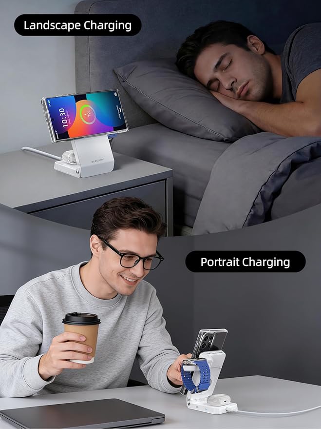 Wireless Charger for Samsung – 25W Magnetic Qi2 Charger with Active Cooling &amp 45W Adapter 3 in 1 Foldable Charging Station for Samsung Galaxy S26 Ultra Galaxy Watch 8 &amp Buds4 for Android De