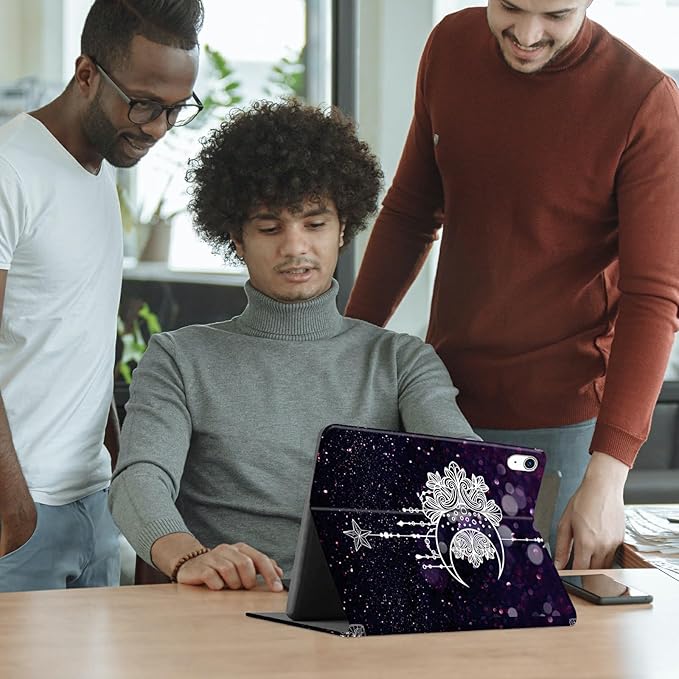 DIGTIALLL Case for iPad Air 5th/4th Generation (2022/2020 Release) 10.9/iPad Pro 11 2022/2021/2020 Release PU Leather Smart Premium Stand Protective Cover with Auto Sleep/WakeMoonflower