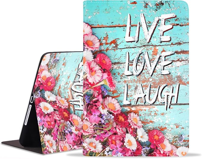Colorful Daisy Vintage Wood Board Live Love Laugh