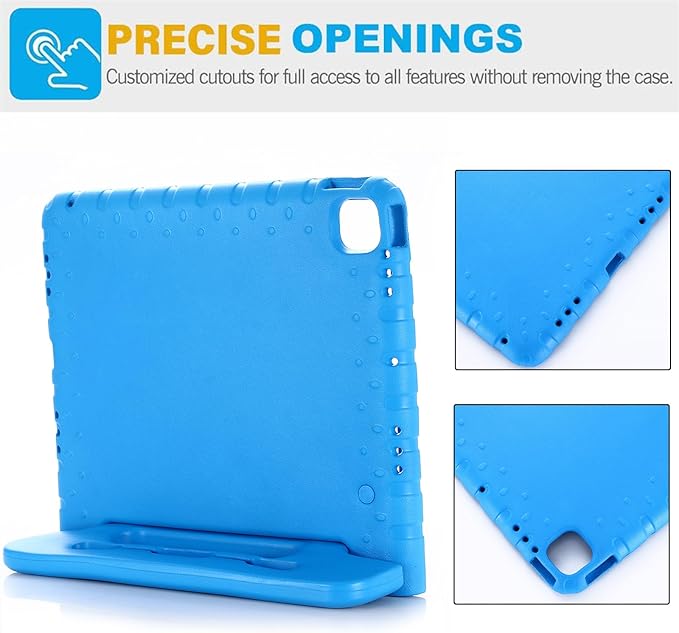 Kids Case for iPad Air 13-inch M3/M2 &amp iPad Pro 13 inch Case M5/M4 (2025/2024) with Pencil Holder/Kickstand Lightweight Convertible Handle Stand EVA Shockproof Rugged Protective Cover Blue