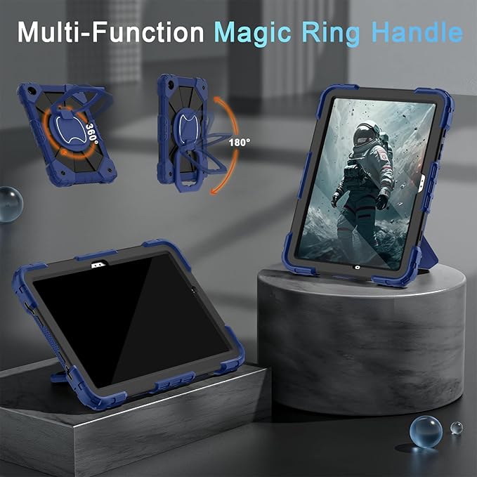 Case for Samsung Galaxy Tab A11+/A9+ Samsung A11 Plus/A9 Plus 11 Inch with Screen Protector/Rotating Stand/Pen HolderShockproof Cover for Galaxy Tab A11/A9 Plus CaseNavy Black